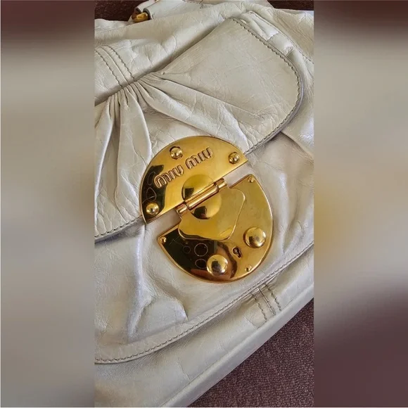Authenticmiu miu Tan Tote Bag